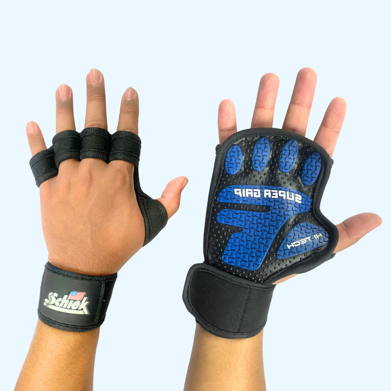 Bodybuilder Super Grip Gym Gloves – Anti-Slip & Wrist Support | Unisex | Black | One Size / XL